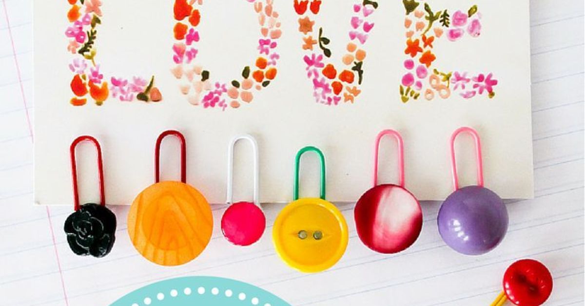 Button Bookmarks for Kids